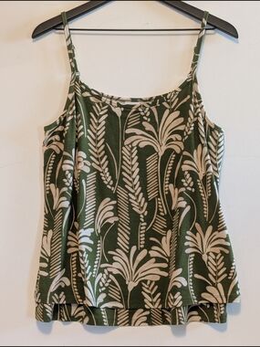 cabi Tropical Print Adjustable Strap Top Medium NWOT Resort Summer Blouse